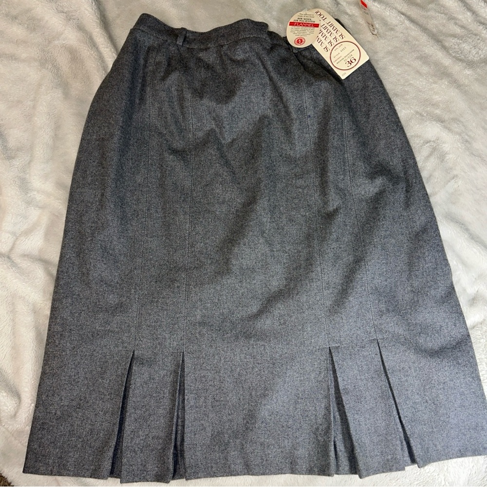Summit Too Grey Wool Maxi Pleated Skirt